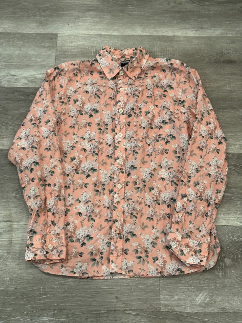 Todd Snyder Mens M Floral Button Down Shirt Long Sleeve Cotton Made in Portugal